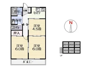 イーストピア【102号室】の間取り