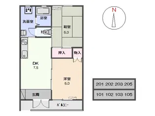 ヴィラ長谷川【105号室】の間取り
