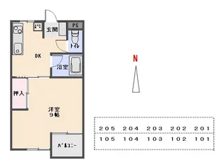 メゾン・ドゥ・ブランシェI【205号室】の間取り