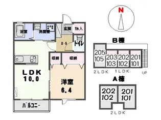 ワイズ B【103号室】の間取り