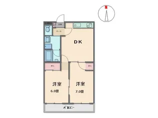サンライフホソヤ【405号室】の間取り