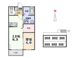 メゾンジュネス【2階】の間取り