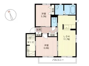 シャンティ韮川A【2階】の間取り