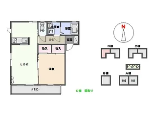 カトリーヌ D【1階】の間取り