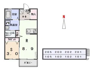 サンファン【105号室】の間取り