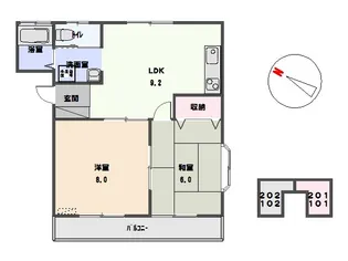 リバーサイド・コート【101号室】の間取り