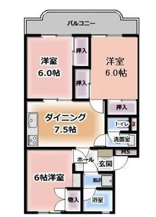 サンライフあけぼの【3階】の間取り