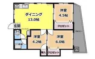 オリーブコート東川口【1階】の間取り