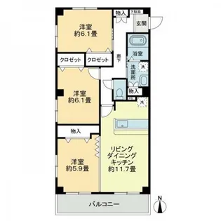 フォブール村上【3階】の間取り