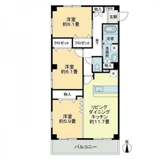 フォブール村上Ⅱ【2階】の間取り