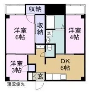 ヴィラナリー水呑 1・2【1階】の間取り