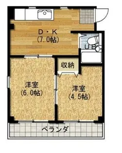 2DKの間取り画像