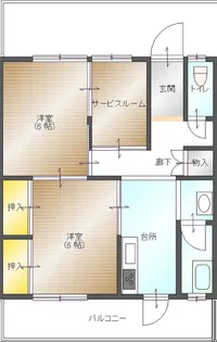 大福マンション引野【4階】の間取り