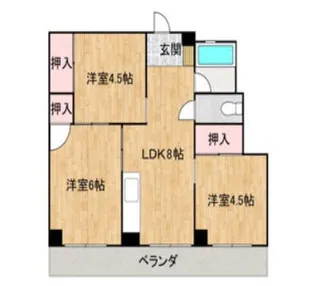 ハイツ蔵王(1・2・3・4号棟)【1階】の間取り
