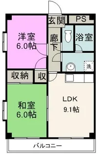 サンハイツエバンス【5階】の間取り