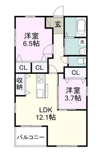 ウィズハイム幕山【1階】の間取り