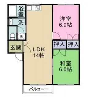 2LDKの間取り画像