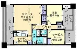 アーバンビュー緑町公園ツインタワー【11階】の間取り