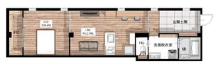 クレスト美の浜【1階】の間取り