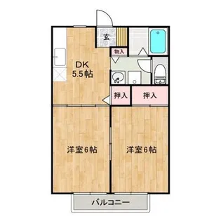 ヒルズコート木之庄Ⅱ【1階】の間取り