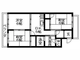 サンハイツ木ノ浦【4階】の間取り