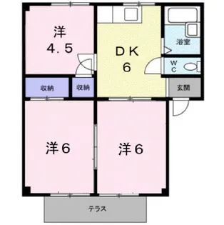 シティハイツ山田B【1階】の間取り