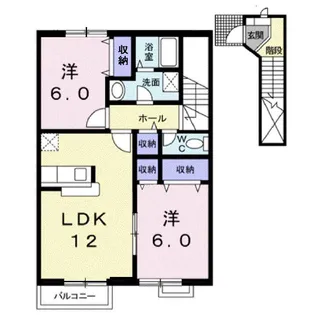 サンヴァリー21B【2階】の間取り