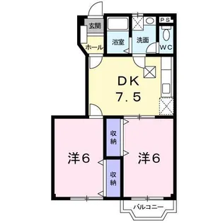 ブランドールアビテC【1階】の間取り