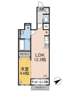 メゾン・ド・リヴァージュ A棟【1階】の間取り