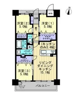 アルファスマート神辺Ⅲ【3階】の間取り