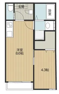 レジデンス ラル 三吉【2階】の間取り