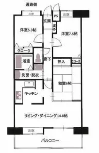 エバーグリーンパレス福山【4階】の間取り