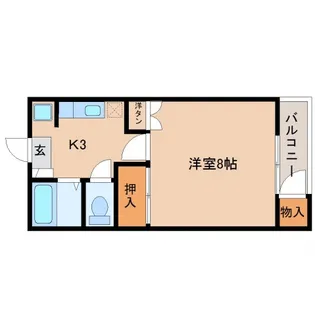 コーポコスモスⅡ【202号室】の間取り