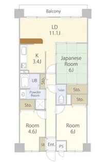 シャルヴィ加古川【5階】の間取り