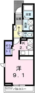 グラン ソレイユ MM【105号室】の間取り
