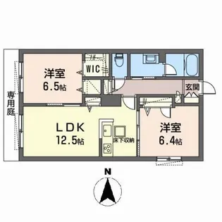 シャーメゾン・ラ・スイートKAMIYA【0102号室】の間取り