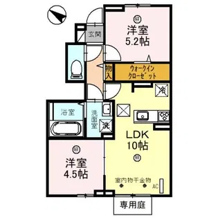 カーサ・フェリーチェ新在家【1階】の間取り