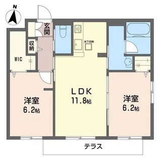 シャーメゾン・クライム【1階】の間取り