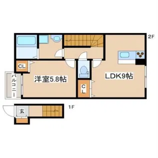 オーシャンコート姫路A棟【201号室】の間取り