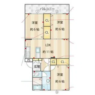 リノスタイル姫路北条【304号室】の間取り