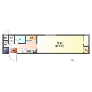 サンシャイン若杉【101号室】の間取り