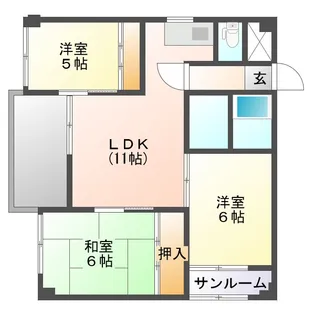 エクセレント福乃宮【301号室】の間取り