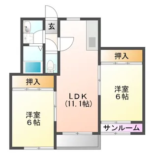 エクセレント福乃宮【303号室】の間取り