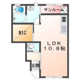 Lune Bleu(ルナ・ブルー)【106号室】の間取り