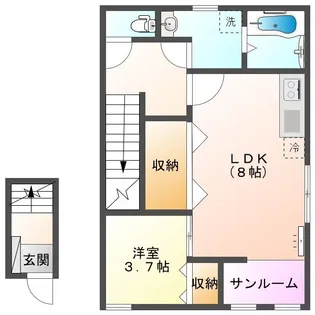 VILLA COURT CARROT寺町【203号室】の間取り