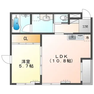 VILLA COURT CARROT8【102号室】の間取り