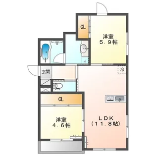 VILLA COURT CARROT8【103号室】の間取り