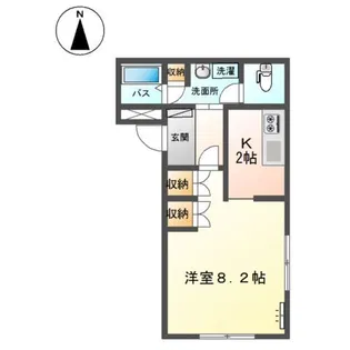 アクアス今江【1階】の間取り