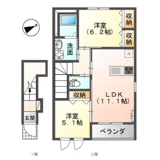 アンベリール【2階】の間取り