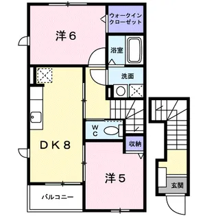 ヘブンス・ドア【2階】の間取り